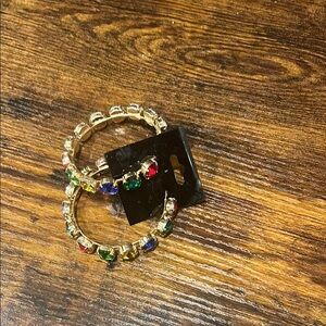 Multicolor Gemstone Hoop Earrings